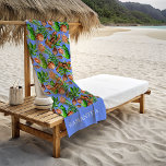 Toalha De Praia Estaleiro do Mar do Oceano Lagosta Folha Tropical<br><div class="desc">Este design pode ser personalizado na área fornecida pela alteração da foto e/ou do texto. Ou pode ser personalizado clicando em Personalizar este Modelo e, em seguida, escolhendo o clique para personalizar mais a opção e excluir ou alterar a cor do plano de fundo, adicionar texto, alterar a cor ou...</div>