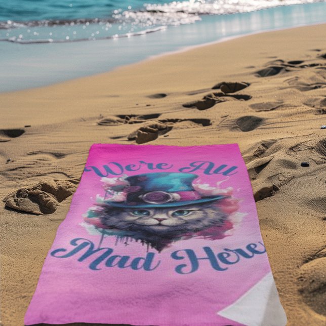 Toalha De Praia Estamos todos loucos aqui - Alice no País das Mara (Criador carregado)