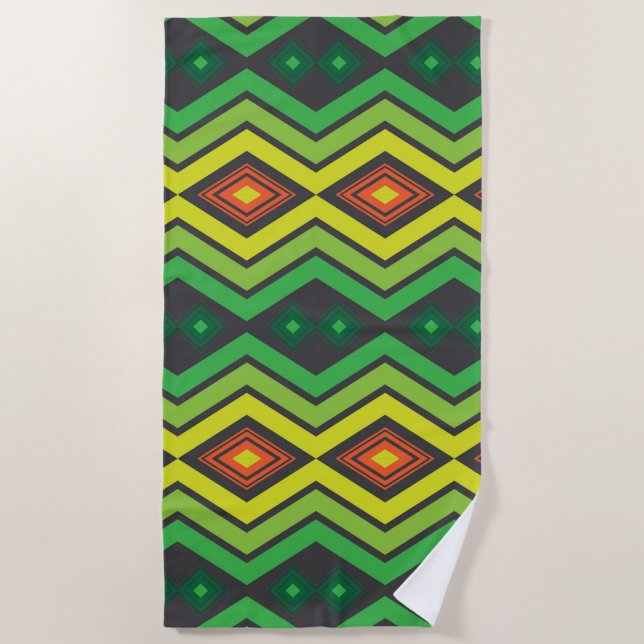 Toalha De Praia Estampado Tribal Selvático   (Frente)