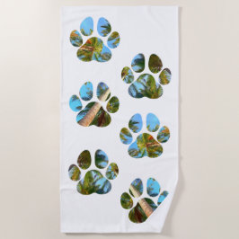 Toalha De Praia Estampas de cães - Palmeiras tropicais
