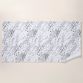 Toalha De Praia Estampas ou bolinhas pretas, brancas, de cinza