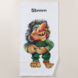Toalha De Praia Estandinava - Troll Engraçado Ilustração de Aquare