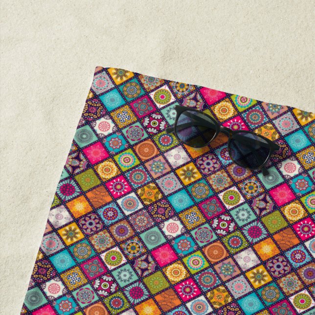 Toalha De Praia Estilo colorido da praia artística marroquina (In Situ)