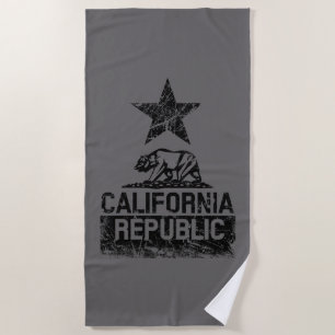 Toalha De Praia Estilo de Grunge de Bandeira da REPÚBLICA DA CALIF