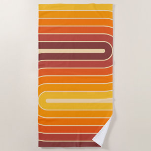 Toalha De Praia Estilo de Vintage Retroativo 70s Design geométrico