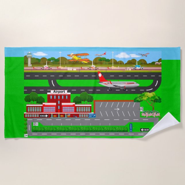 Toalha De Praia Estradas Aeroportuárias para Automóveis (Frente)