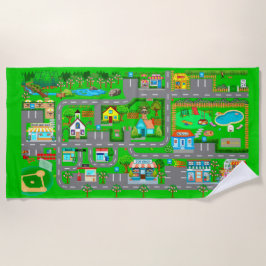 Toalha De Praia Estradas de cidade para carros