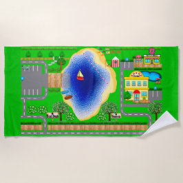 Toalha De Praia Estradas de lago para carros