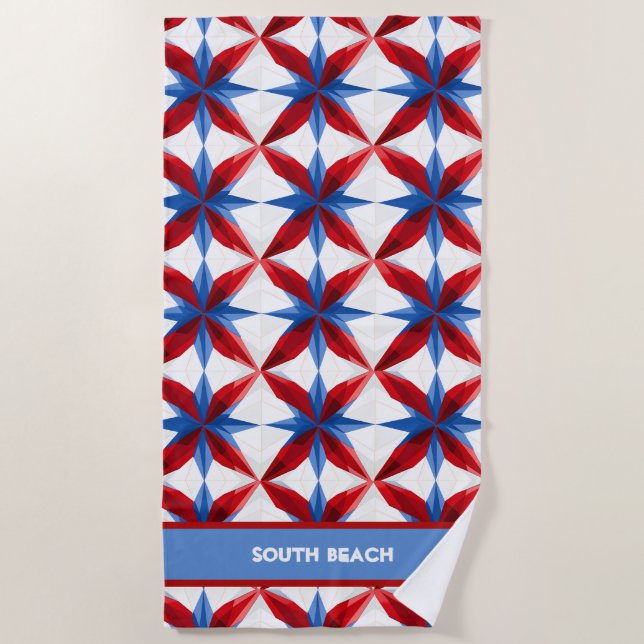 Toalha De Praia Estrelas, Stripes e Areia: Torre de Praia Personal (Frente)