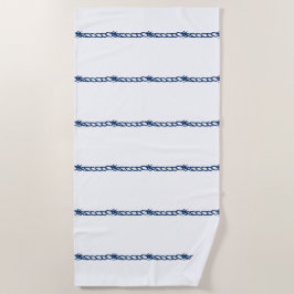 Toalha De Praia Estrias náuticas brancas marinhos azuis