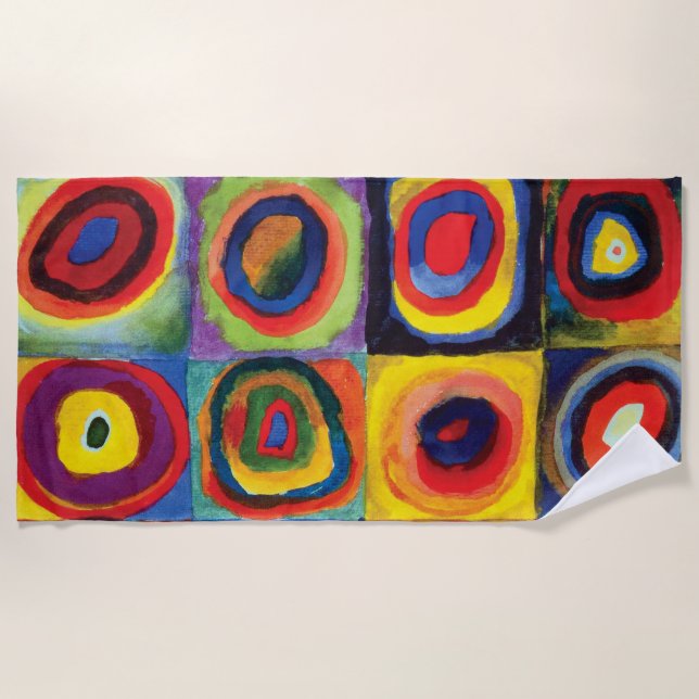Toalha De Praia Estudo da cor por Wassily Kandinsky (Frente)