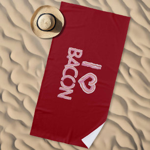Toalha De Praia Eu Amo Bacon
