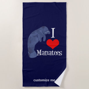 Toalha De Praia Eu Amo Manatees