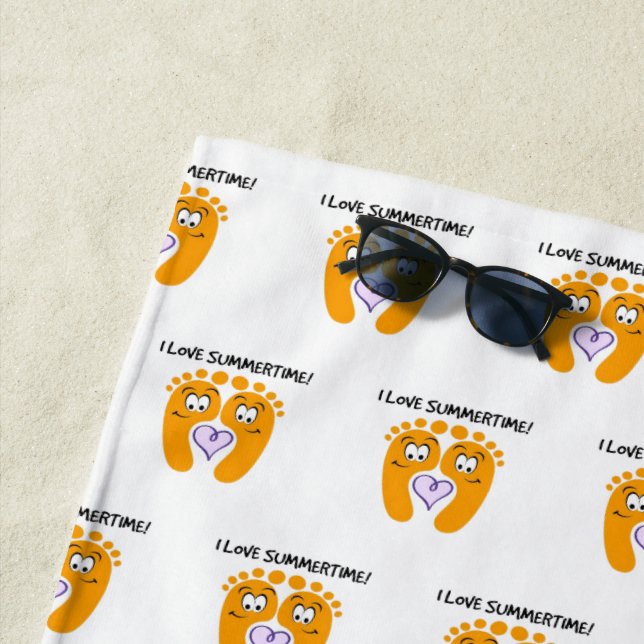 Toalha De Praia Eu Amo O Summertime Bare Feet Cut (In Situ)