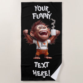 Toalha De Praia Eu coração café