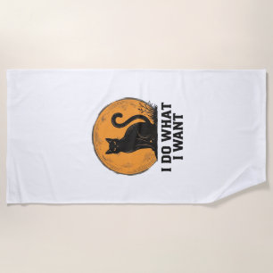 Toalha De Praia Eu Faço O Que Quero Camisa Vintage De Gato Preto D