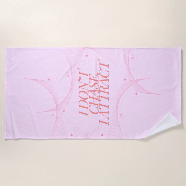 Toalha De Praia Eu não perseguo, eu me atraio (Frente)