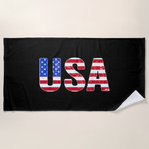 Toalha De Praia EUA Camisa Bandeira Patriótica Americana Mulheres