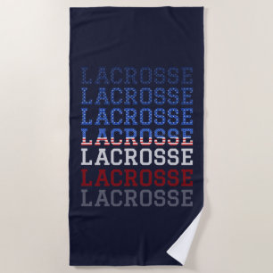 Toalha De Praia EUA Repetindo Texto - Lacrosse USA Flag