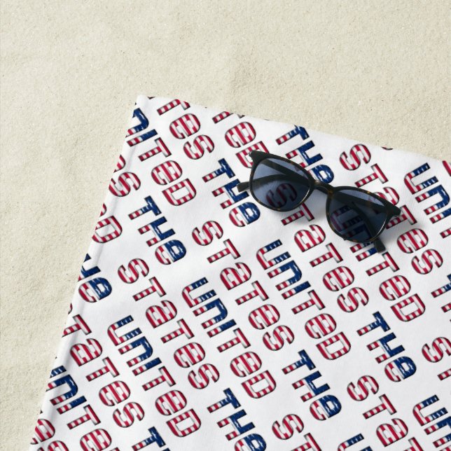 Toalha De Praia EUA: Tipografia de Bandeira Americana (In Situ)