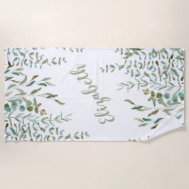 Toalha De Praia Eucalyptus Watercolor 