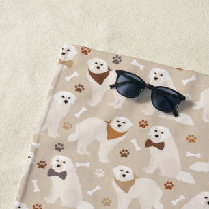Toalha De Praia Excelente Pirenéus Paws e Bones Beach Towel