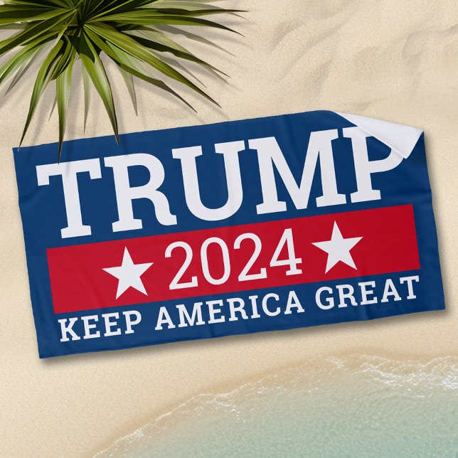 Toalha De Praia Excelente Trump 2024 Keep America - marinho modern (Trump Beach Towel)