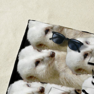Toalha De Praia Exército de Meerkat Branco, Beach Towel
