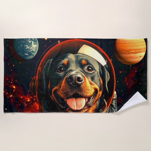 Toalha De Praia Explorações do Rottweiler (Frente)