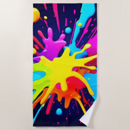 Toalha De Praia Explosão de Pintura Radiante