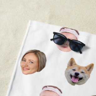 Toalha De Praia Face Personalizada, Foto Personalizada, Presente F