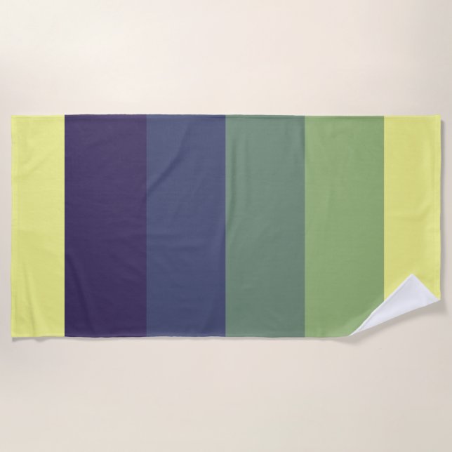 Toalha De Praia Faixa de Cores Blues + Verde (Frente)