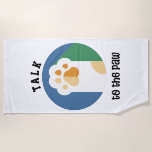 Toalha De Praia Fale com o gato gatinho da Paw ( texto preto)