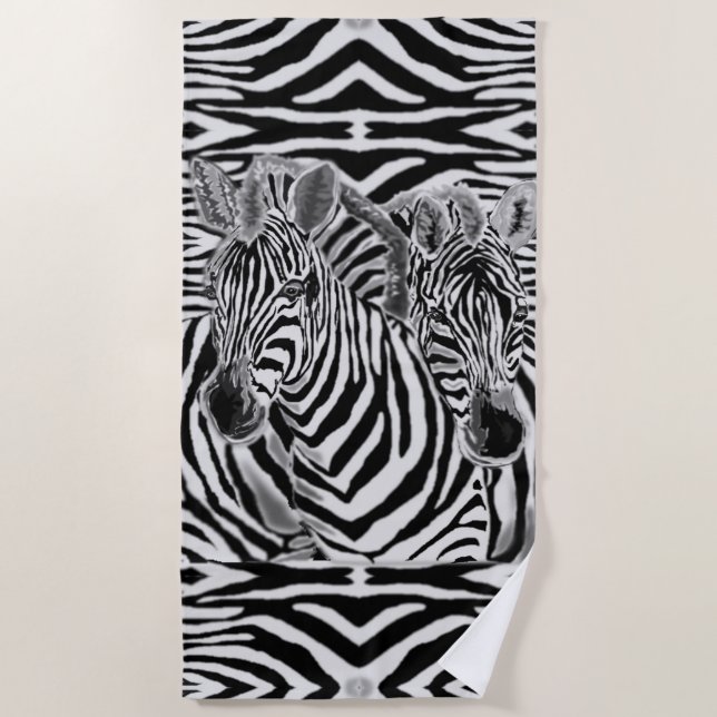Toalha De Praia Família Zebra Casal Beach Towel (Frente)
