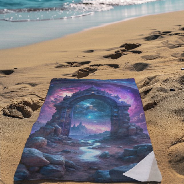 Toalha De Praia Fantasia do Portal Galático | Gateway Cósmico (Criador carregado)
