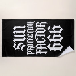 Toalha De Praia Fator de Proteção Solar 666 Design de Tipografia G