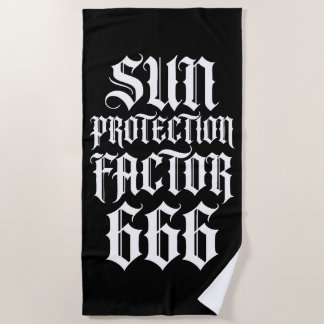 Toalha De Praia Fator de Proteção Solar 666 Design de Tipografia G