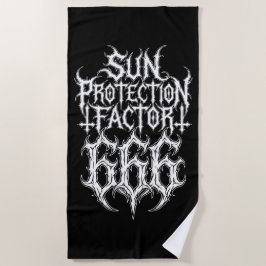 Toalha De Praia Fator de Proteção Solar 666 Logotipo de Metal