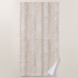 Toalha De Praia Faux Rustic Cream Wood