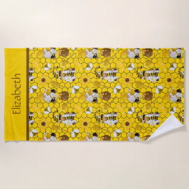 Toalha De Praia Fazer de Gnomos Personalizados Amarelo Amarelo