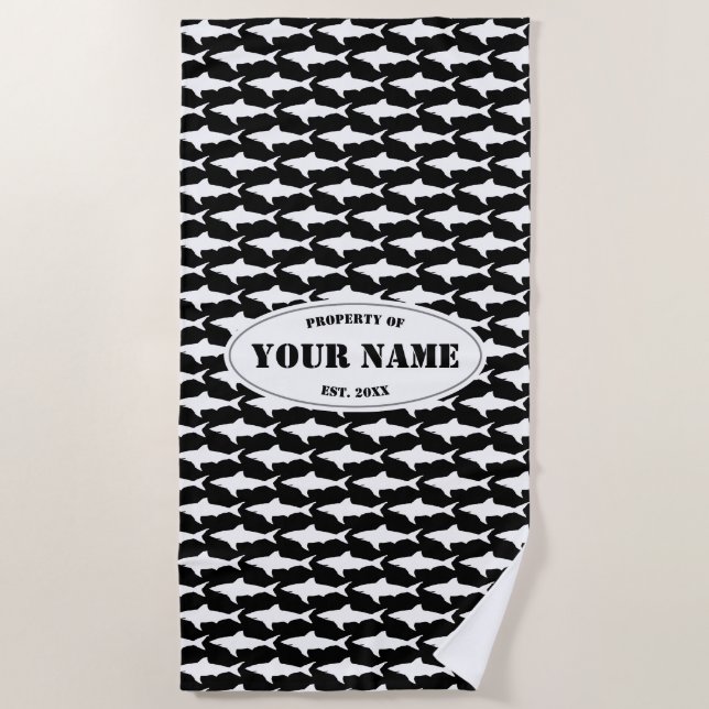 Toalha de praia feita sob encomenda com grande (Frente)