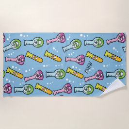 Toalha de praia feita sob encomenda do monograma