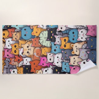 Toalha De Praia Feline Fantasy: Anime Bonita Gata Galore