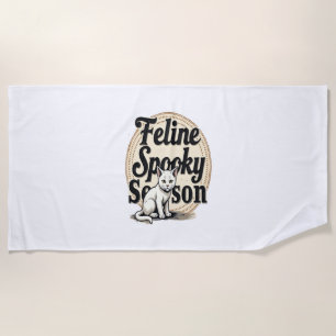 Toalha De Praia Feline Spooky Season Cat