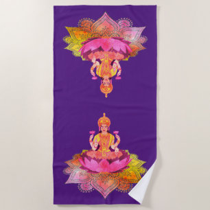 Toalha De Praia Feliz Diwali - Deepalavi Lakshmi Deusa 4