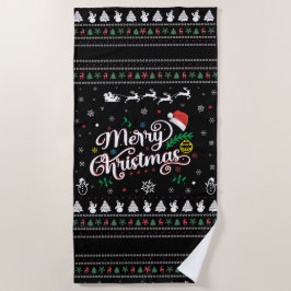 Toalha De Praia Feliz Natal Engraçado