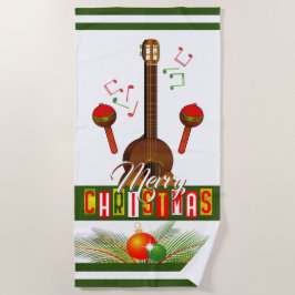Toalha De Praia Feliz Natal / Instrumentos Musicais