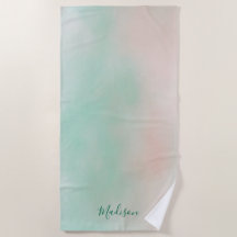 Feminino Rosa Pastel Verde Gradiente Script