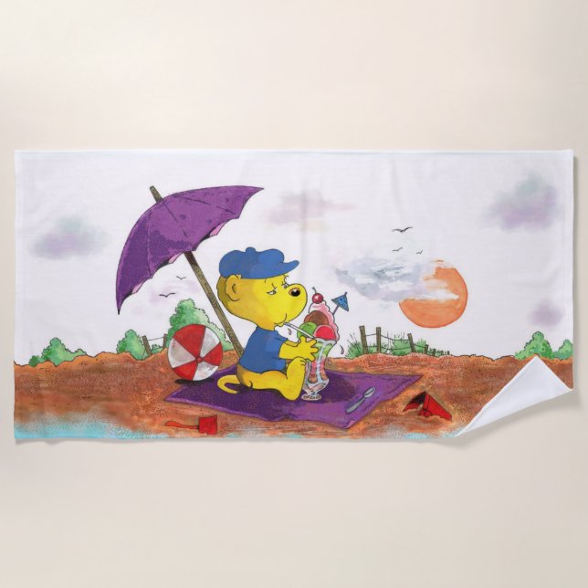 Toalha De Praia Ferald | Delícia de praia em gelado (Frente)