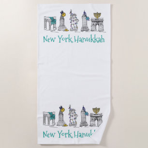 Toalha De Praia Feriado NYC Nova Iorque Hanukkah Chanukah